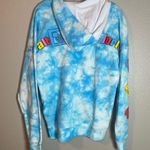 Disney Spirit Jersey Hoodie Adult Medium Blue Eats Macaron Tie Dye Puff Zip Photo 6