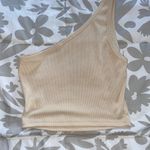 Amazon Beige One Shoulder Crop Top Photo 1