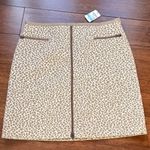 J. McLaughlin  NWT Bonnie metal zip a-line Leopard Print Tan Skirt, 10 Photo 0