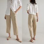 Quince  Women’s 100% European Linen Flax Pull On Pants Wide Leg in Driftwood L Photo 1