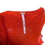 Free People  Ruffle Trim Hem Tomato Red Babydoll V Neck Sleeveless Tank size S |P Photo 3