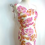Kivari Josefina Maxi Dress Printed Pink Floral One Shoulder Size 2 Photo 7