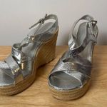 Cato Metallic Silver Snakeskin Wedges size 8.5 Photo 0