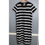 Time and Tru Cotton Black and White Striped Midi Shirt Dress Large Size undefined Photo 1