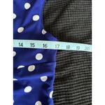 Connected Apparel Connected Blue/White Polka‎ Dot Midi Dress Size 14 Straps Gathered Wrap Skirt Photo 6