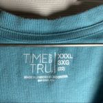 Time & Tru Blue Ribbed Scoop Neck Short Sleeve Top XXXL Photo 1