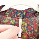 Free People  FP Womens Sheer Floral Printed Long Sleeve‎ Button Down Shirt Size S Photo 2