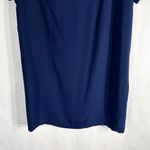 Lulus  Small Dress Navy Blue Shift Mini Short Sleeve Satin Back Zip‎ 43232 809 Photo 3