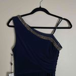 Adrianna Papell Womens Navy Embellished Wide-leg Formal Cape Jumpsuit Size 2 New Photo 9