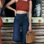 STAUD Freddie square neck tie back crop top size XS extra small Photo 8