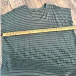 Eileen Fisher  Women's Green Stripe V-Neck Linen Jersey Dress Size Medium Photo 6
