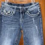 Vigoss  Women's  Chelsea  Heritage fit Blue Straight Leg capris raw hem. Photo 2