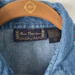 Cat Shirt Red White & Blue Size Large 100% cotton Photo 1