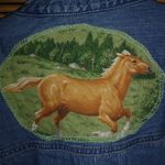 Levi's  Signature Jeans L Horse Equestrian Scenery Western Shirt Denim Top Photo 4