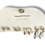 Free People  Quinn 14K Gold Plated Stud Set in Gold Opal NWT Dainty Ethereal Photo 0