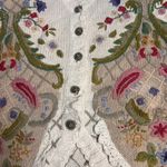 Cullinane Hand Knit Vtg 80s Sweater Floral Button Up VNeck 3d Women’s Sz MED Photo 4