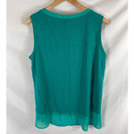 Adrienne Vittadini  High Low Sleeveless Top Teal Size Large Photo 4