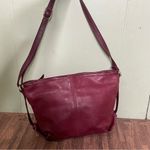 SAS Genuine Soft burgundy Red Leather‎ Slouchy Crossbody Large Bag Purse Photo 3