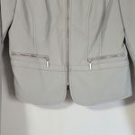 The Limited  Faux Leather Zip Moto Jacket Light Grey Size S Photo 4
