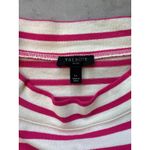 Talbots Pink Cream Striped Mock Neck Long Sleeve Top Heart Patch Eyelet Trim LP Photo 6