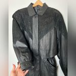 Vintage Euro Mond Of California Printed Genuine Leather Black Jacket Western Photo 0