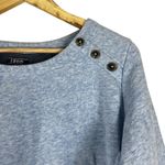 IZOD  Fleece Lined Sweatshirt Womens L Light Blue Cotton Button Detail Casual Photo 1