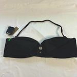 J.Crew NWT Heritage Textured O-ring Bandeau Bikini Top Black Size XXL Retro Photo 5