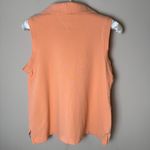 Tommy Hilfiger Vintage  Sleeveless Pique Polo Shirt Womens Medium Orange Y2K Top Photo 2