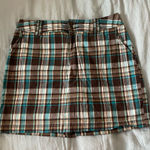 st. john's bay Vintage  Plaid Skort in Brown and Teal Photo 0