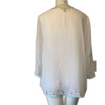 Victoria's Secret  White Blouse with Yellow and Silver Embellishments L Large Photo 5
