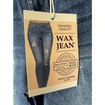 Wax Jean High Rise Denim Skinny Jeans Dark Blue Wash Ripped Distressed Sz 1/25 Photo 6