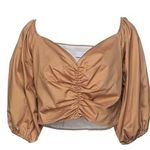 Kaos Italian cropped blouse biscotti color size 2 Brown Photo 0
