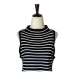 Cupcakes And Cashmere‎ Dress Women Medium Black White Striped Knit Piper Mini Photo 4