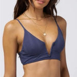 L Space Bikini Top Womens XL Blue Siren Wired‎ Ribbed Swimwear Beach Coastal NWT Photo 0