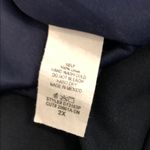 White Birch  Women Navy Blue Dress Short Sleeve Pleated Square Neck 100% Linen Photo 8