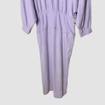 Free People Lilac Knit Column Midi Dress L Long Sleeve Terrycloth Lounge Photo 4