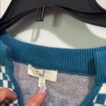 easel  Sweater Teal and Pink Patterned Sweater Photo 5