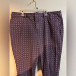 Lands' End  women’s Fit 2 Straight Leg Stretch Casual Pants Geometric size 14 blue Photo 2