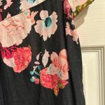 Cristina Vergani NWT MADE IN ITALY BLACK Floral Linen Shirt Dress S Photo 10