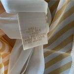Gold Hawk 100% Silk Cami Gold & White Stripe Tie Waist Front Small Boho Coquette Yellow Photo 3