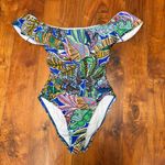 La Blanca  Neon Nights Off Shoulder Ruffle One Piece Swimsuit Photo 2