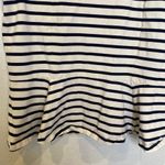 LRL Navy Blue & Cream Striped Short Sleeve Peplum Hem Top Sz 1X Cotton Photo 1