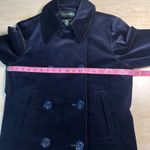 Ralph Lauren Lauren  Navy Velvet Double Breasted Peacoat Jacket Size 10 Photo 6