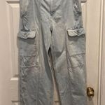 SO  Jeans Womens Light Blue High Rise Cargo‎ Wide Leg Size 15/32W Workwear Y2K Photo 0