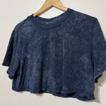 Lululemon  All Yours Crop Tee Size 6 Pima Cotton Shirt Cloudy Wash True Navy Photo 2