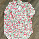 NEW Neon Rose oversized dad shirt in‎ pink ditsy floral Size XSmall Cottagecore Photo 0
