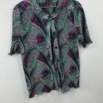 Vintage 90s Paisley Two Piece Set Skirt And Shirt Size Medium Early 90s Photo 2