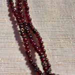 Dark Red Three Strand Cross Necklace Photo 3