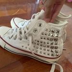 Converse Chuck Taylor All Star High Top Studded Cream Shoes RARE Photo 3