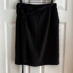 Noir Women's Black Wrap Skirt Belted Professional Career Business Casual Goth Size L Photo 3
